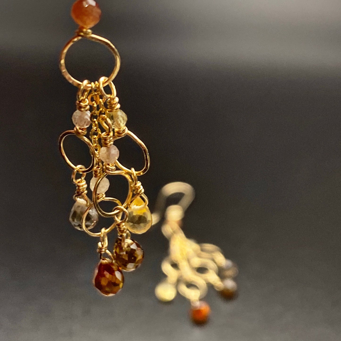 Whiskey waterfall harvest earrings, gold, dangle, fall jewelry