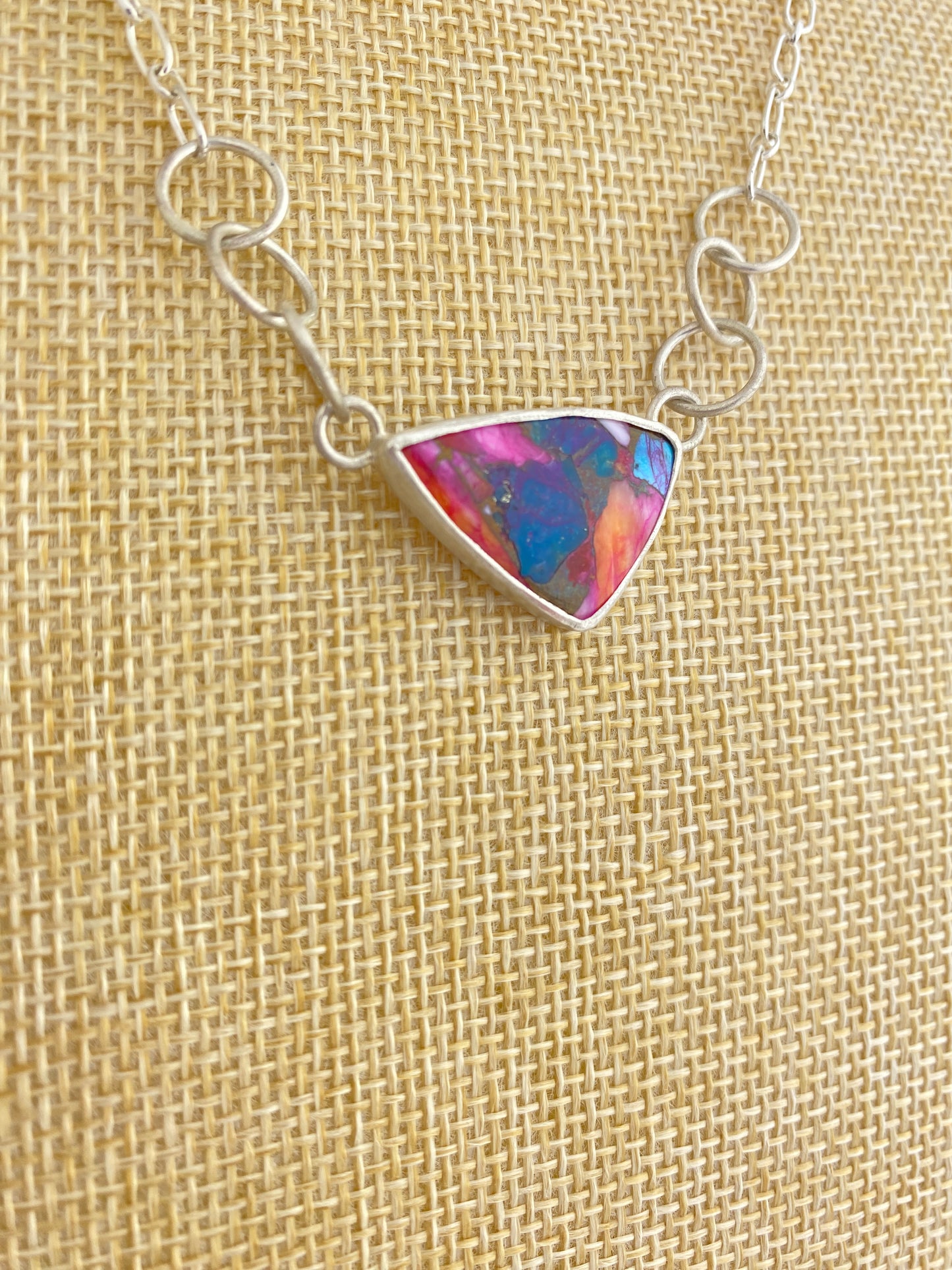 Spiny Oyster Copper Turquoise Necklace with handmade clasp