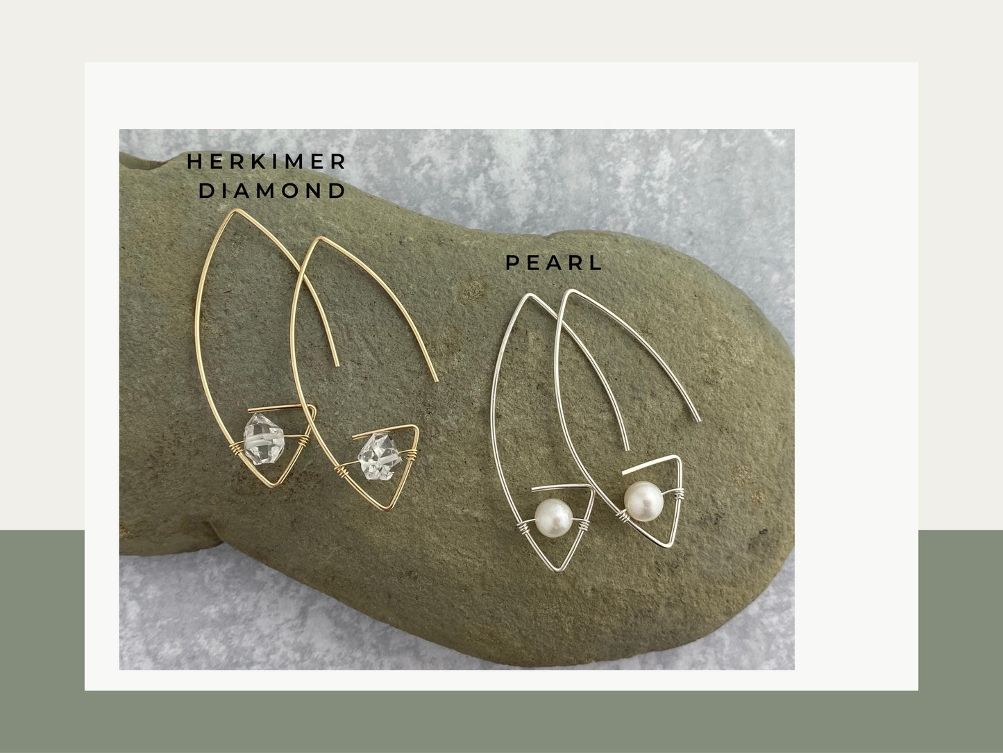 Architectural pearl hoop earrings, silver or gold, pearl, cool earrings