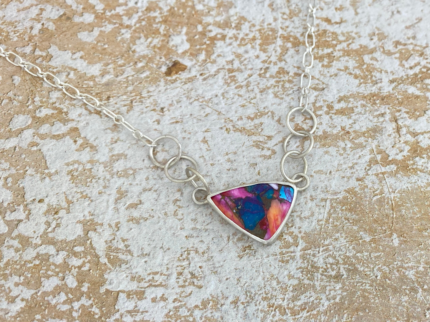 Spiny Oyster Copper Turquoise Necklace with handmade clasp