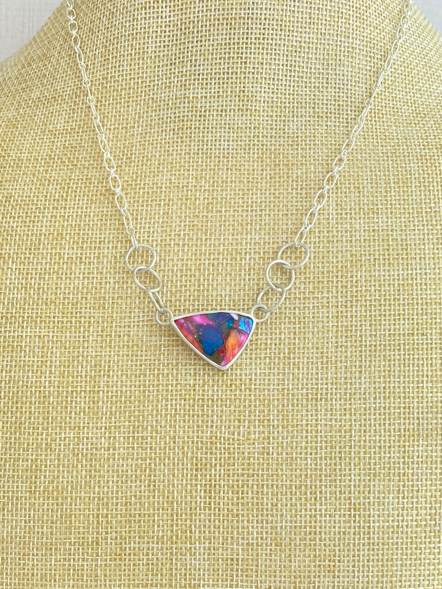 Spiny Oyster Copper Turquoise Necklace with handmade clasp