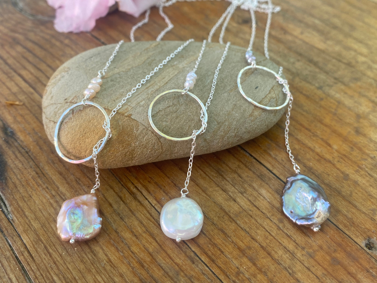 Blush Coastline Lariat — Silver