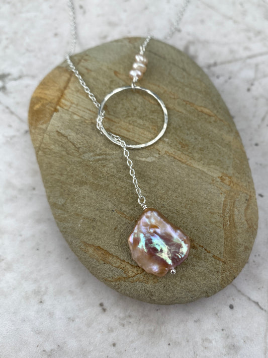 Blush Coastline Lariat — Silver