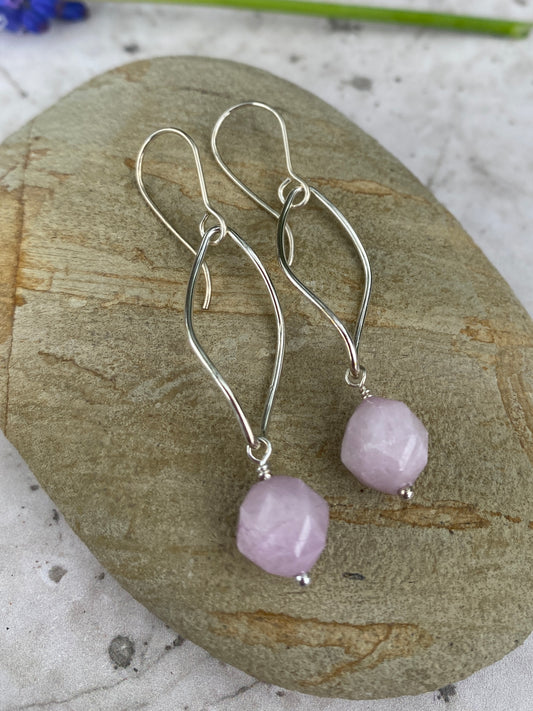 Kunzite Twist Drops - Silver