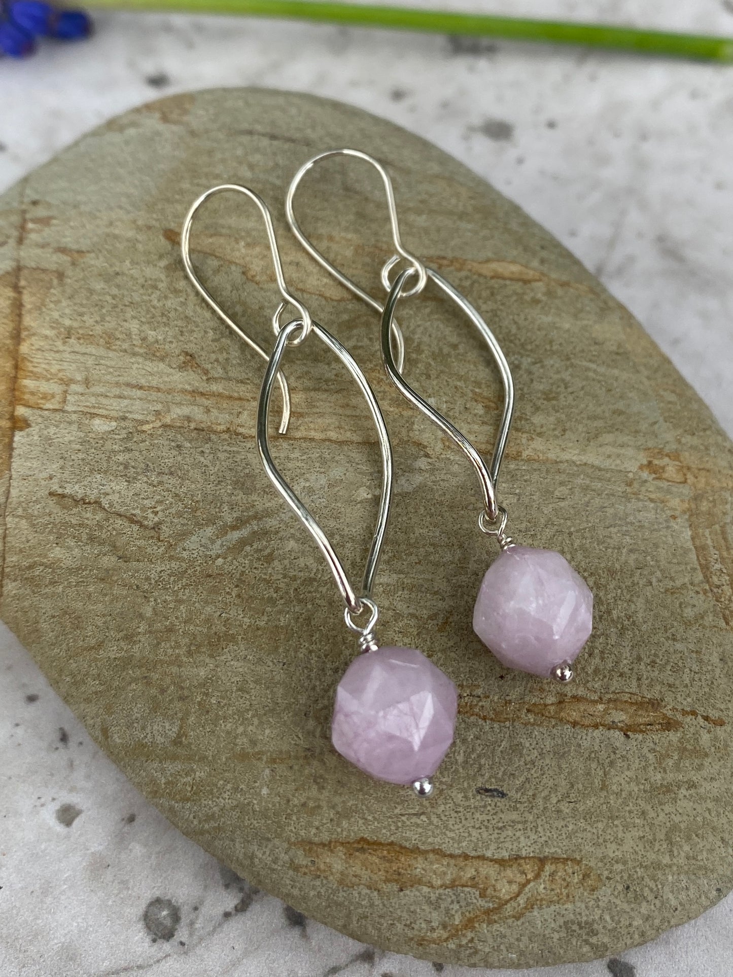 Kunzite Twist Drops - Silver