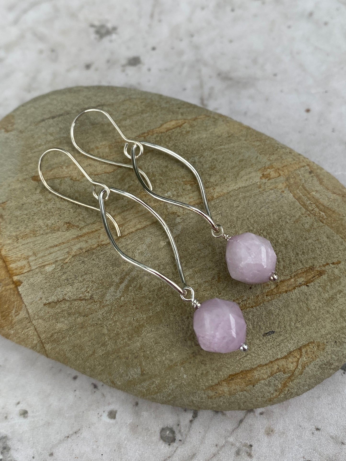 Kunzite Twist Drops - Silver