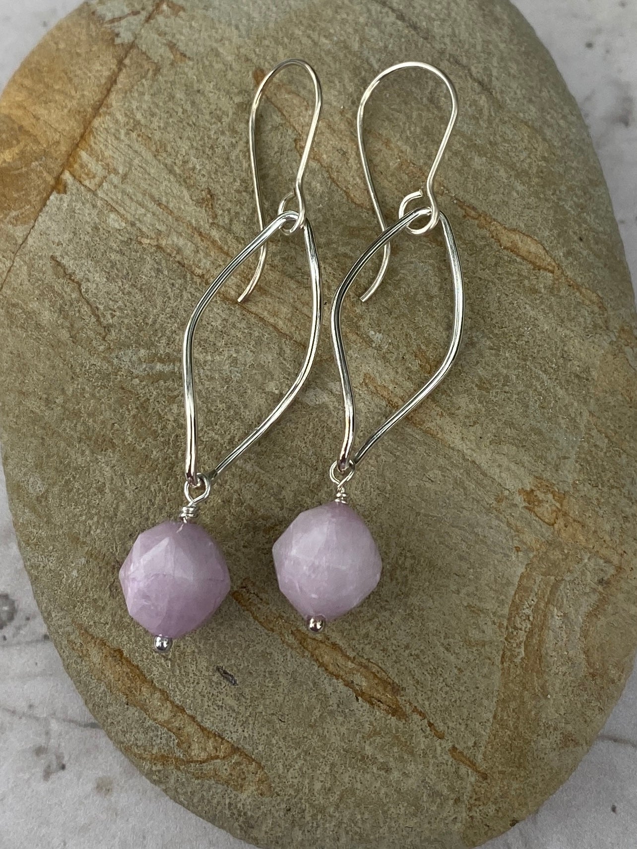 Kunzite Twist Drops - Silver