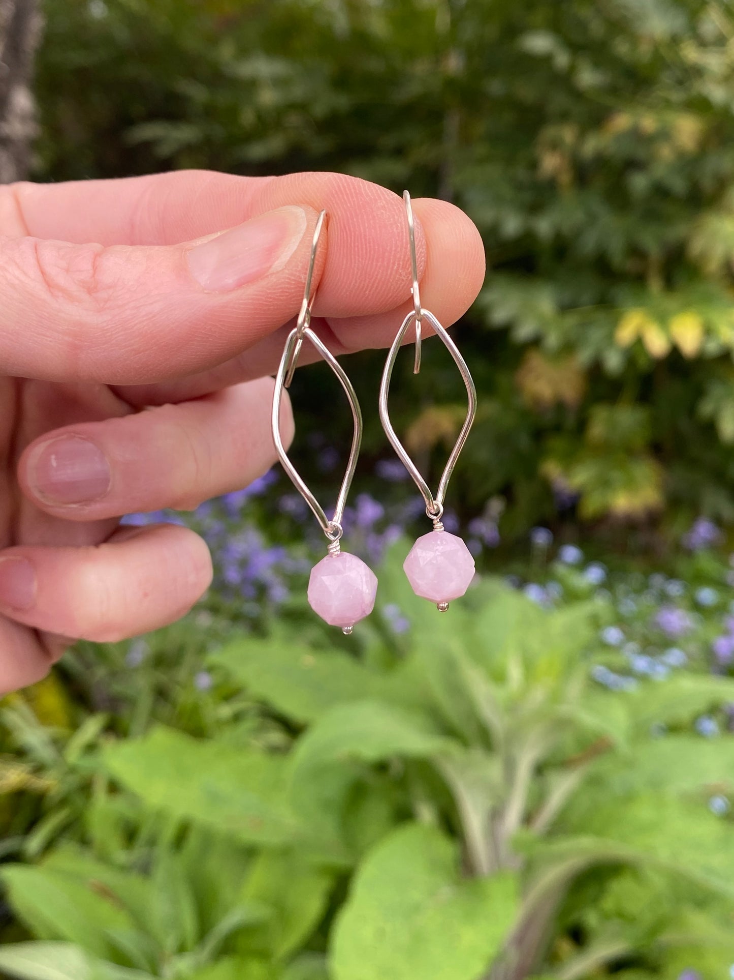 Kunzite Twist Drops - Silver