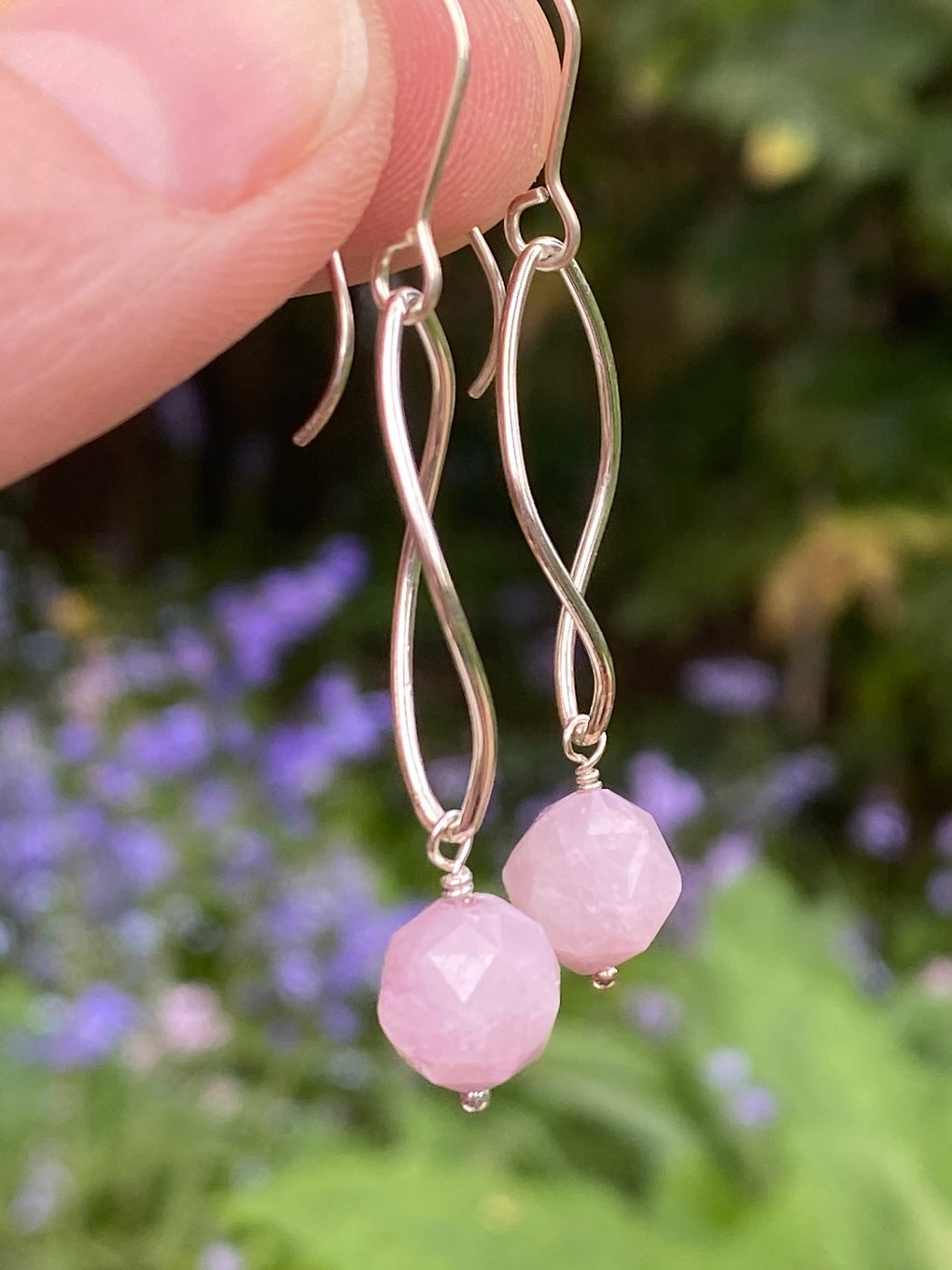 Kunzite Twist Drops - Silver