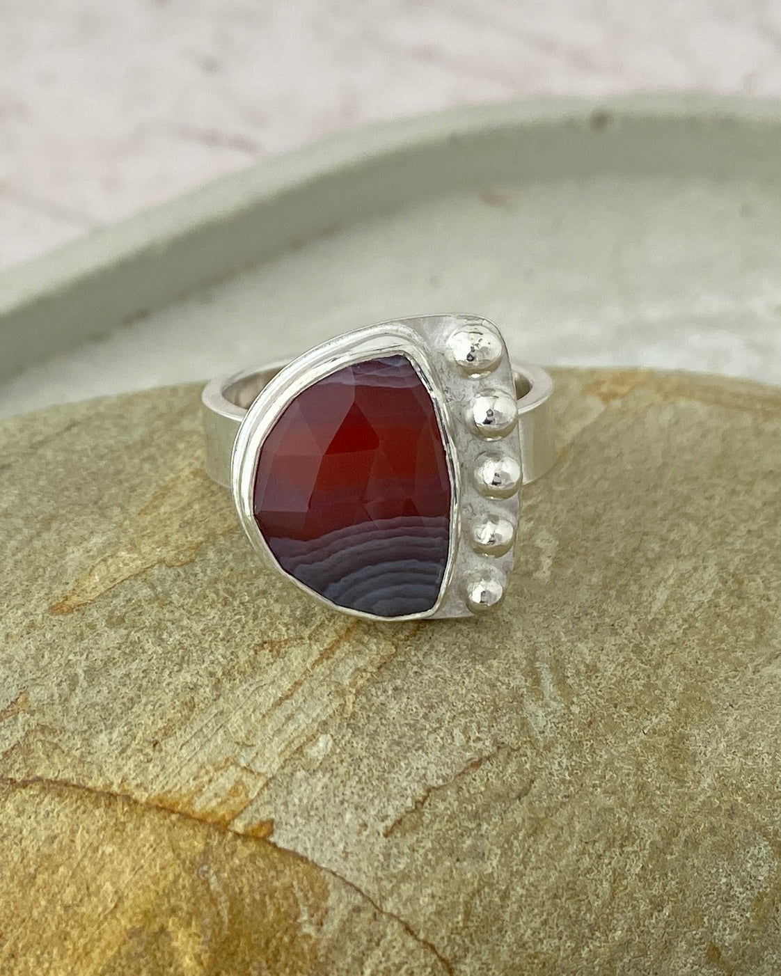 Rhythm Botswana Agate Ring | Sterling Silver | Sz 9