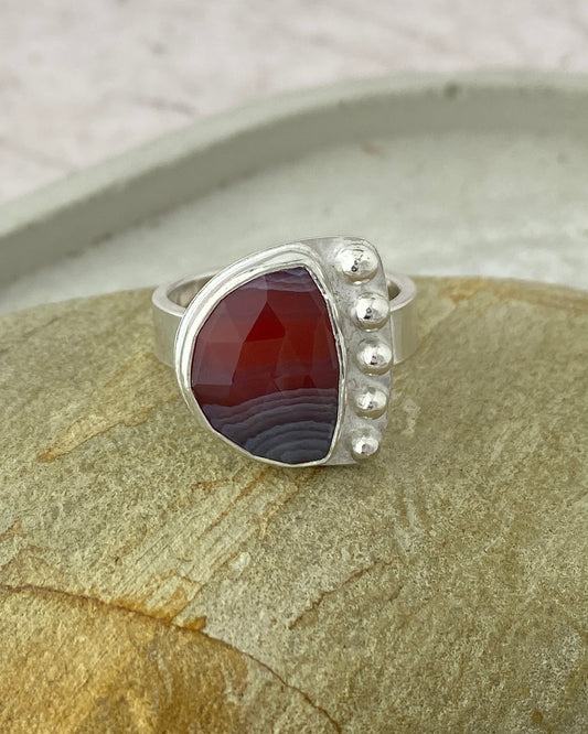 Rhythm Botswana Agate Ring | Sterling Silver | Sz 9