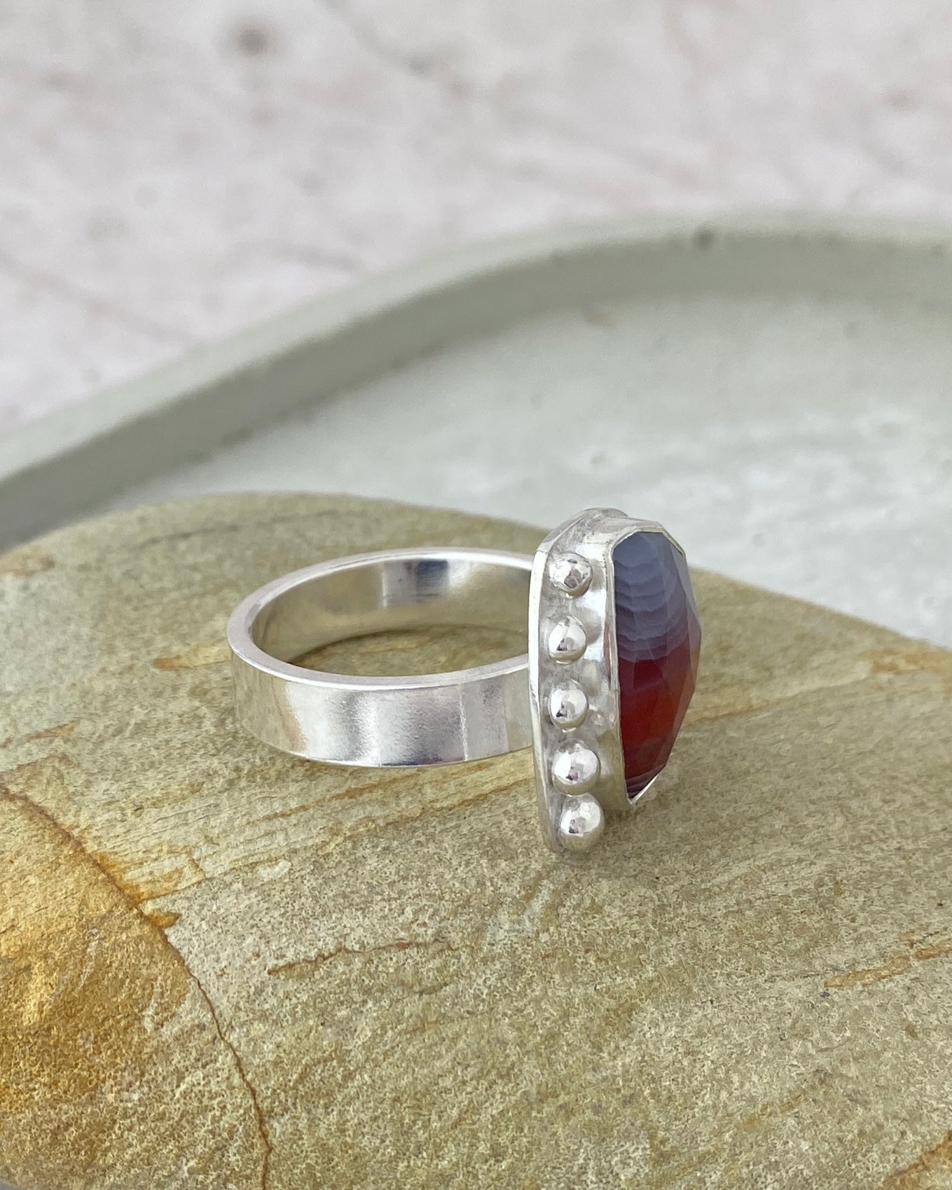 Rhythm Botswana Agate Ring | Sterling Silver | Sz 9