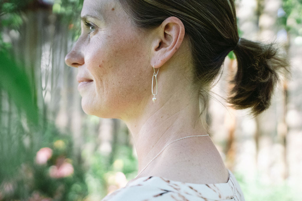 Blush Tide Drops — Pink Pearl & Silver
