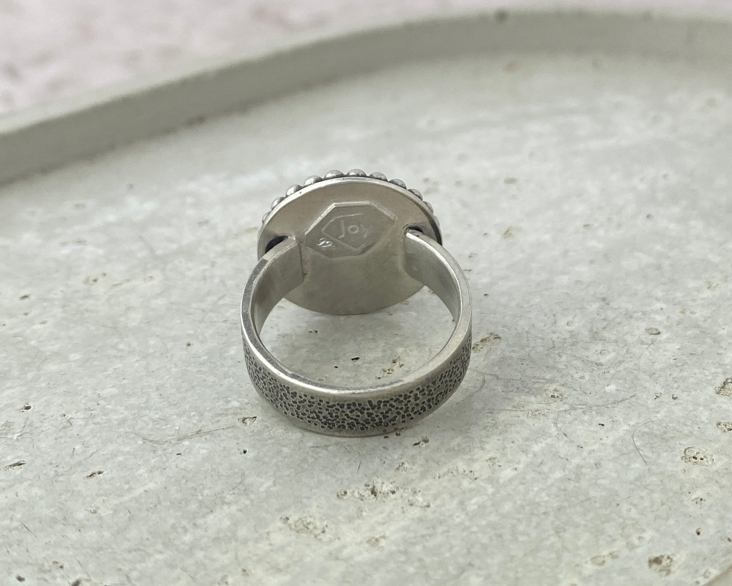 Encircled Tourmaline Ring | Oxidized Sterling Silver | Sz 7